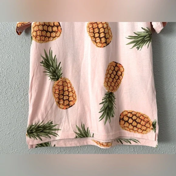 George Men’s Small Pink Pineapple T-Shirt Vacation Tee Casual Summer Menswear - Picture 3 of 10